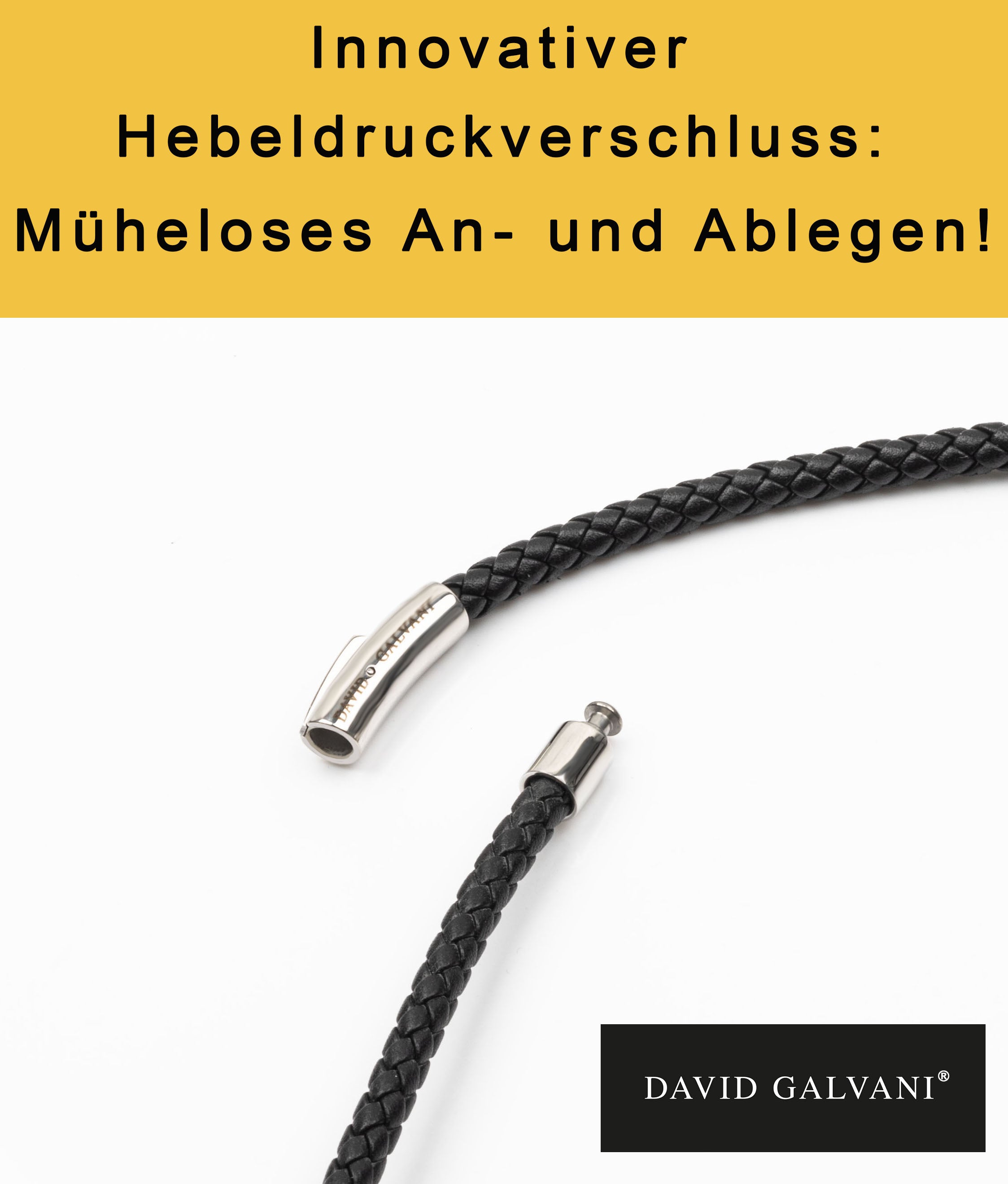 Herren Lederkette mit Edelstahl-Detail – Perfektes Accessoire für Männer