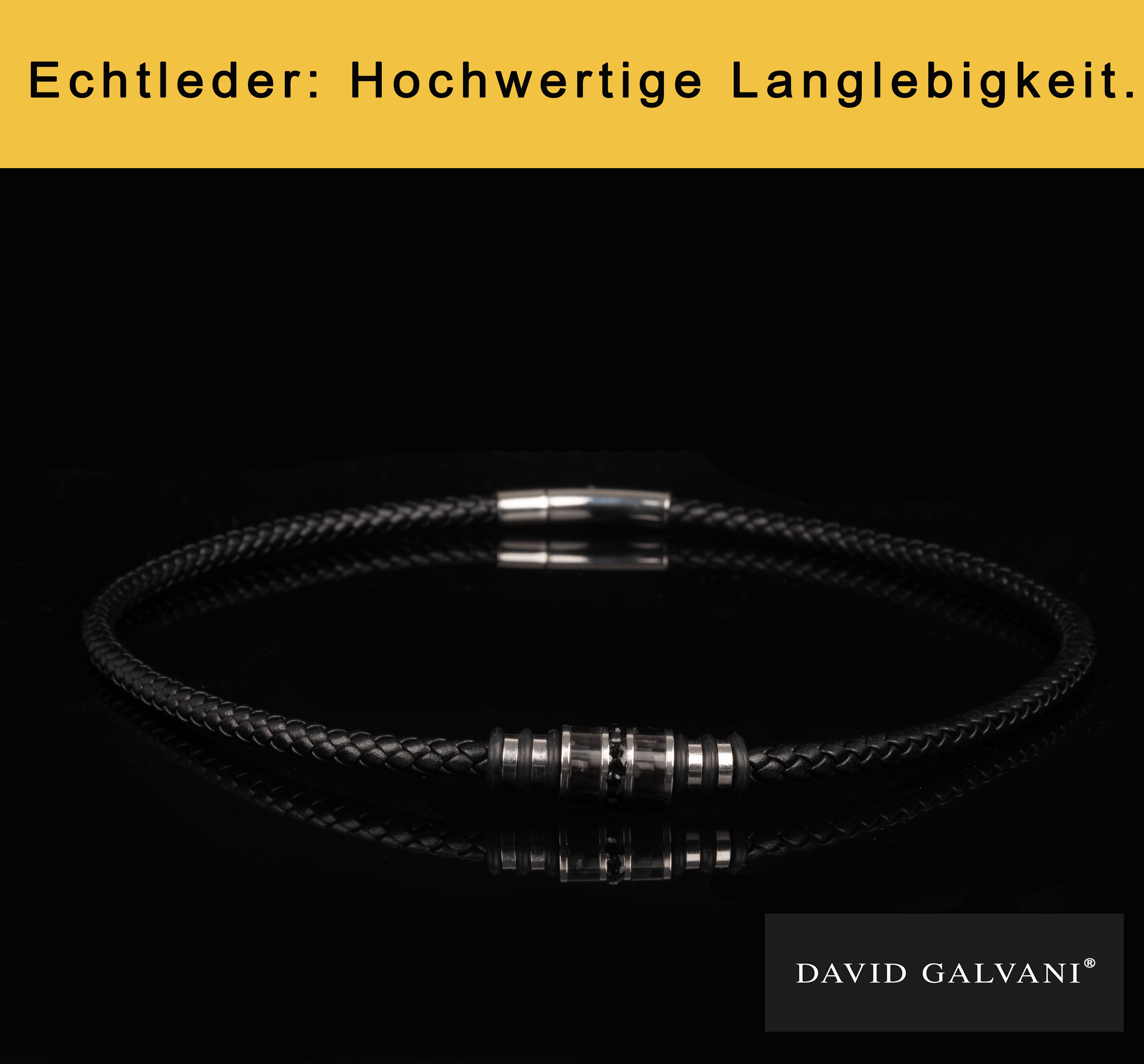 Herren Lederkette mit Edelstahl-Detail – Perfektes Accessoire für Männer
