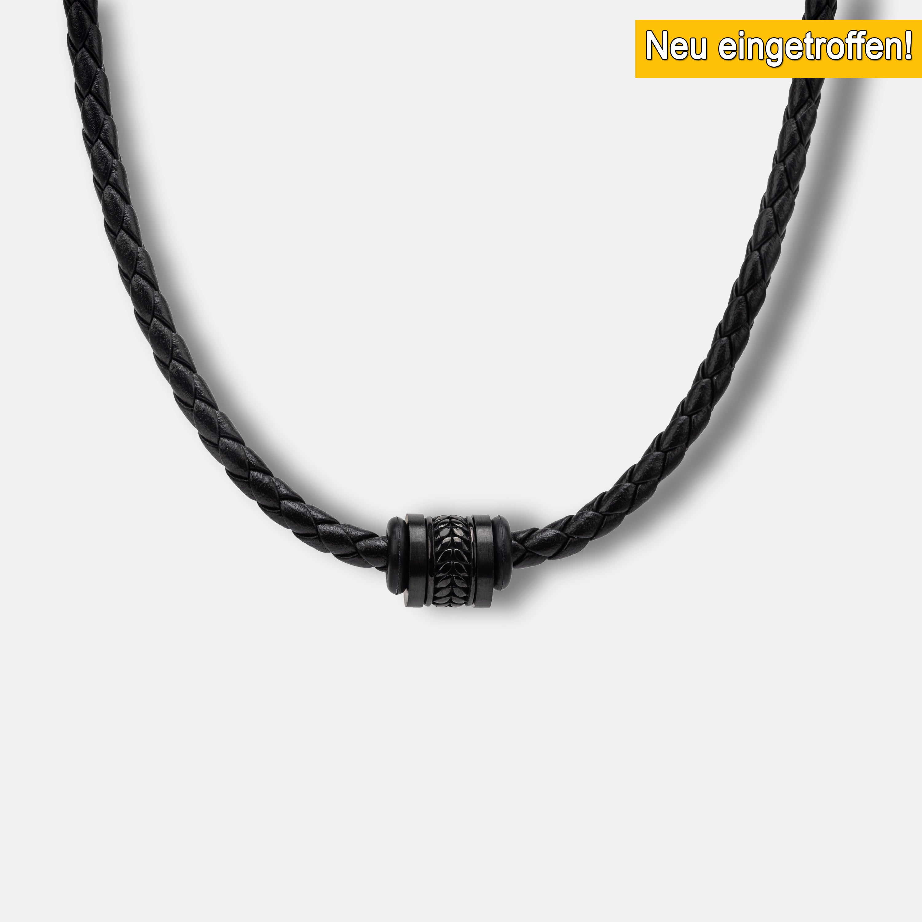 Exklusive Herren Lederkette Schwarz mit Edelstahlperle – Maskulines Design für Stilbewusste