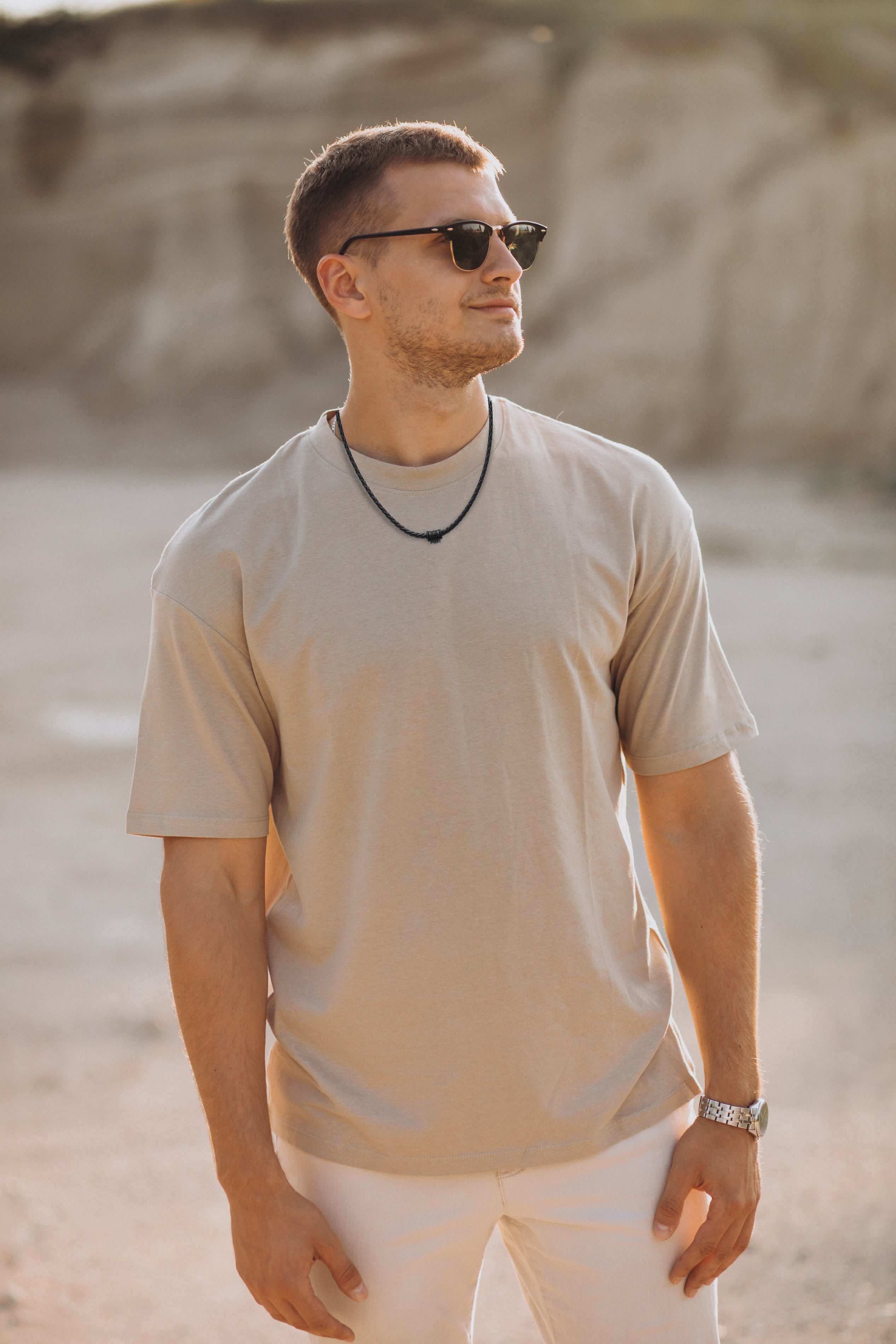 Exklusive Herren Lederkette Schwarz mit Edelstahlperle – Maskulines Design für Stilbewusste