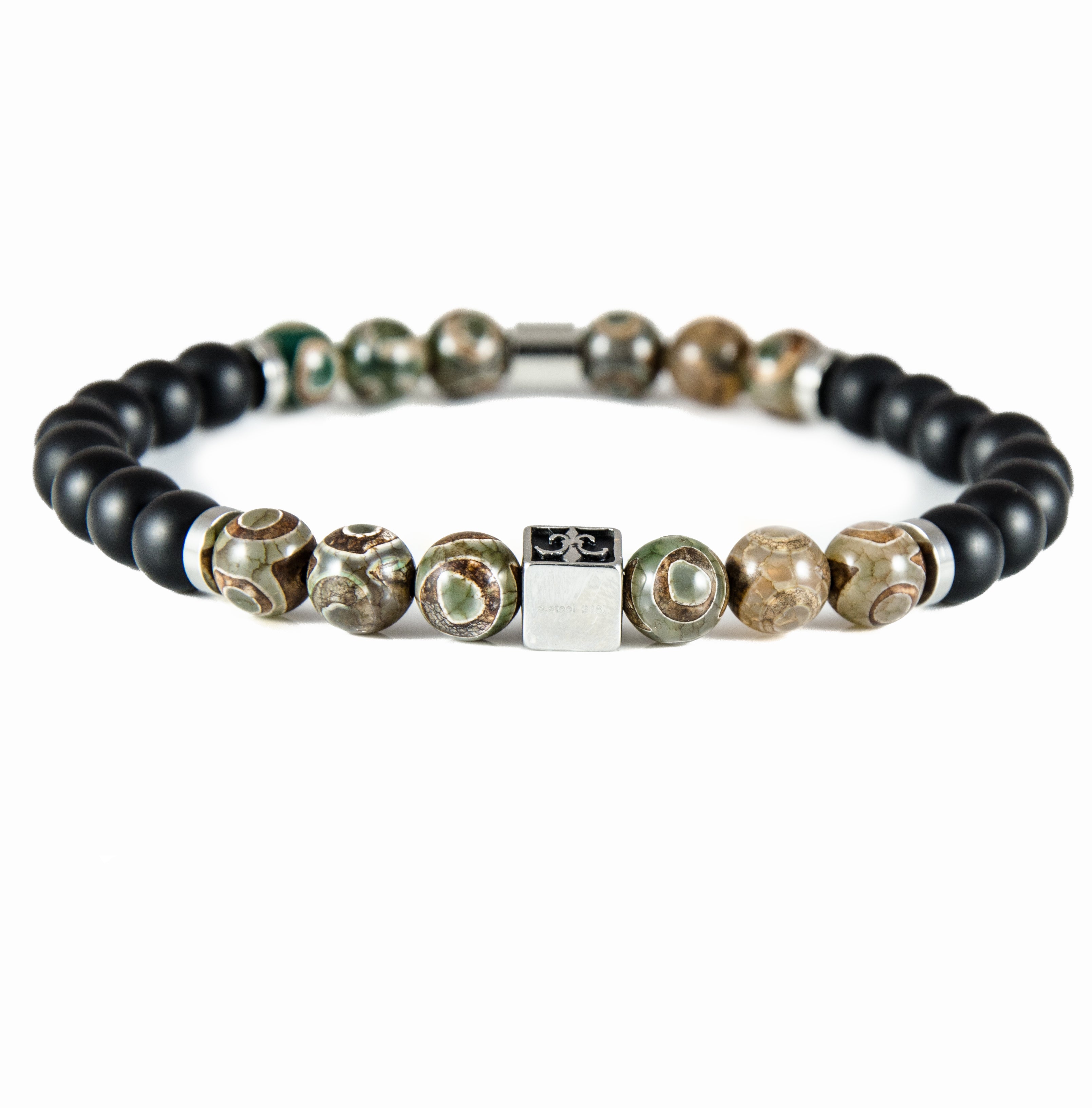 Perlenarmband - Mystisches Agate & Onyx 8mm