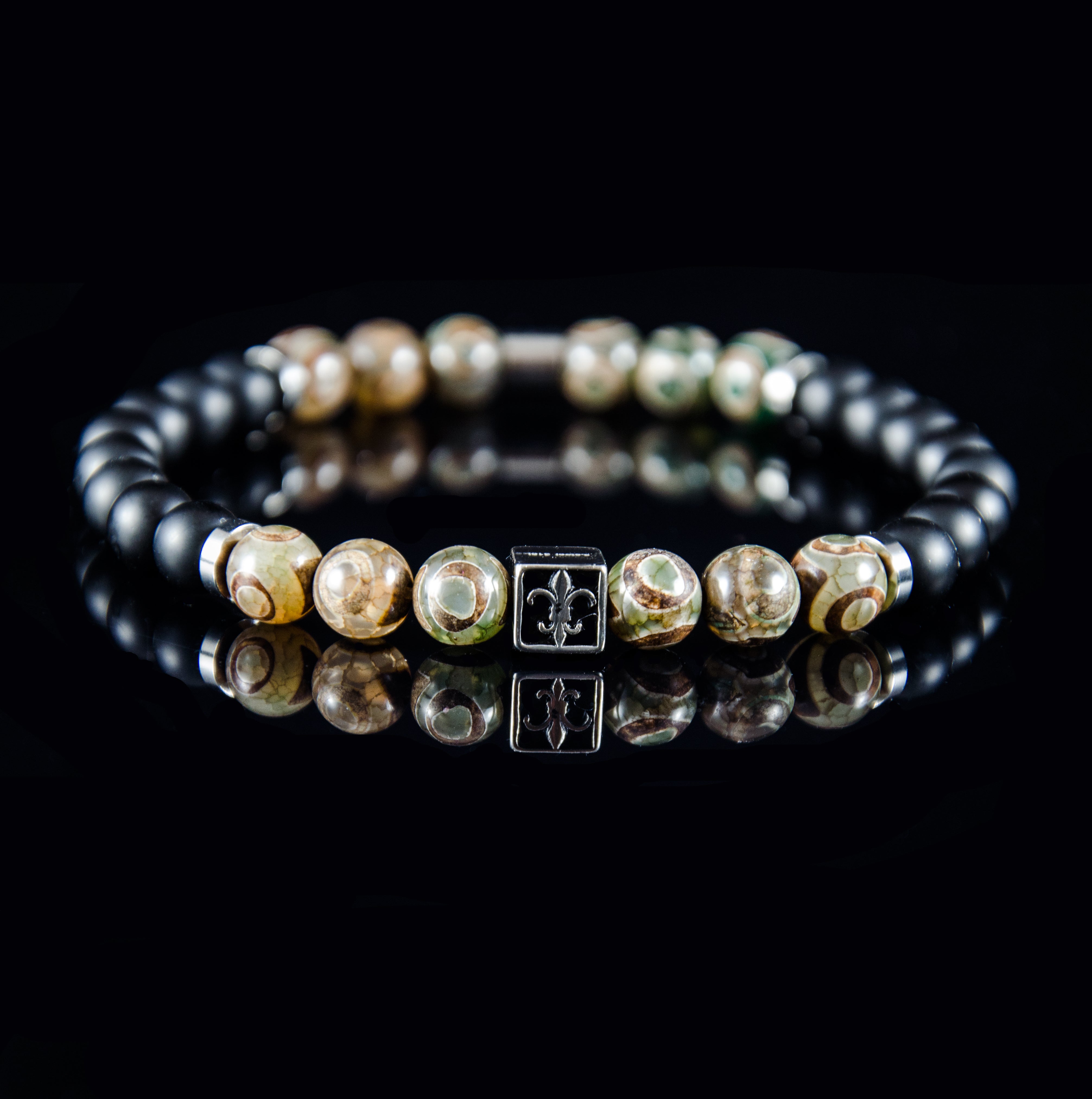 Perlenarmband - Mystisches Agate & Onyx 8mm