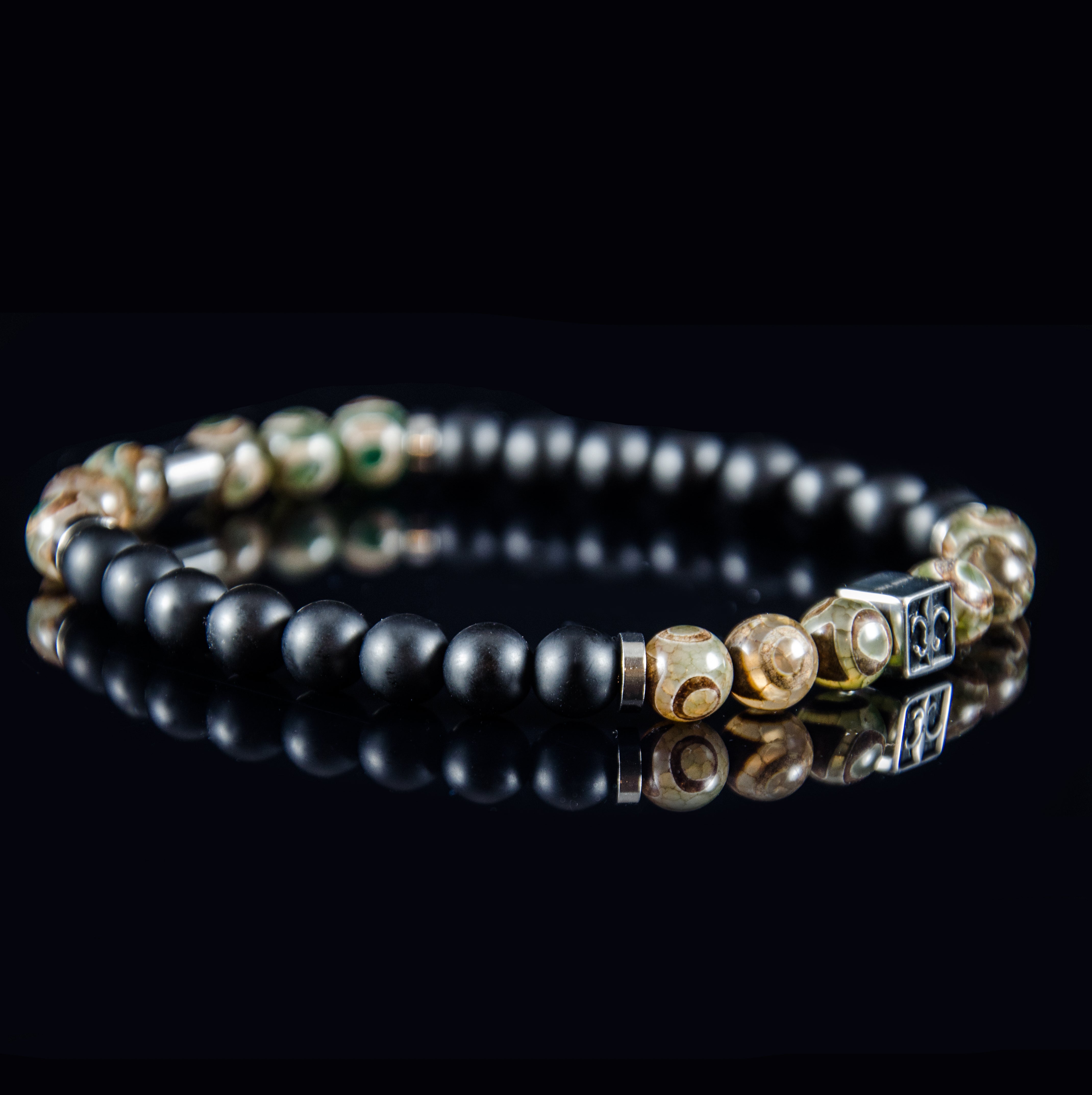 Perlenarmband - Mystisches Agate & Onyx 8mm