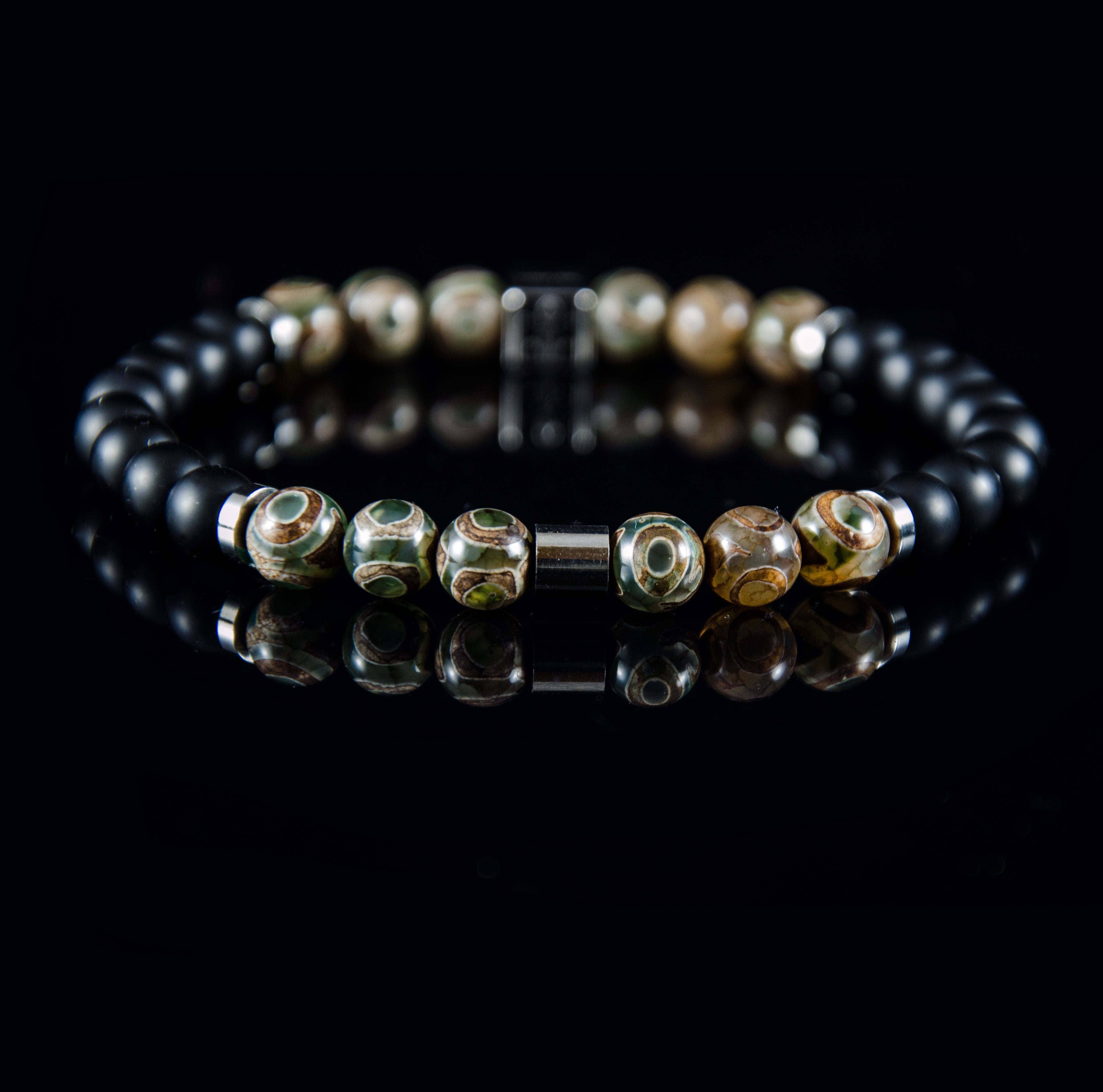 Perlenarmband - Mystisches Agate & Onyx 8mm