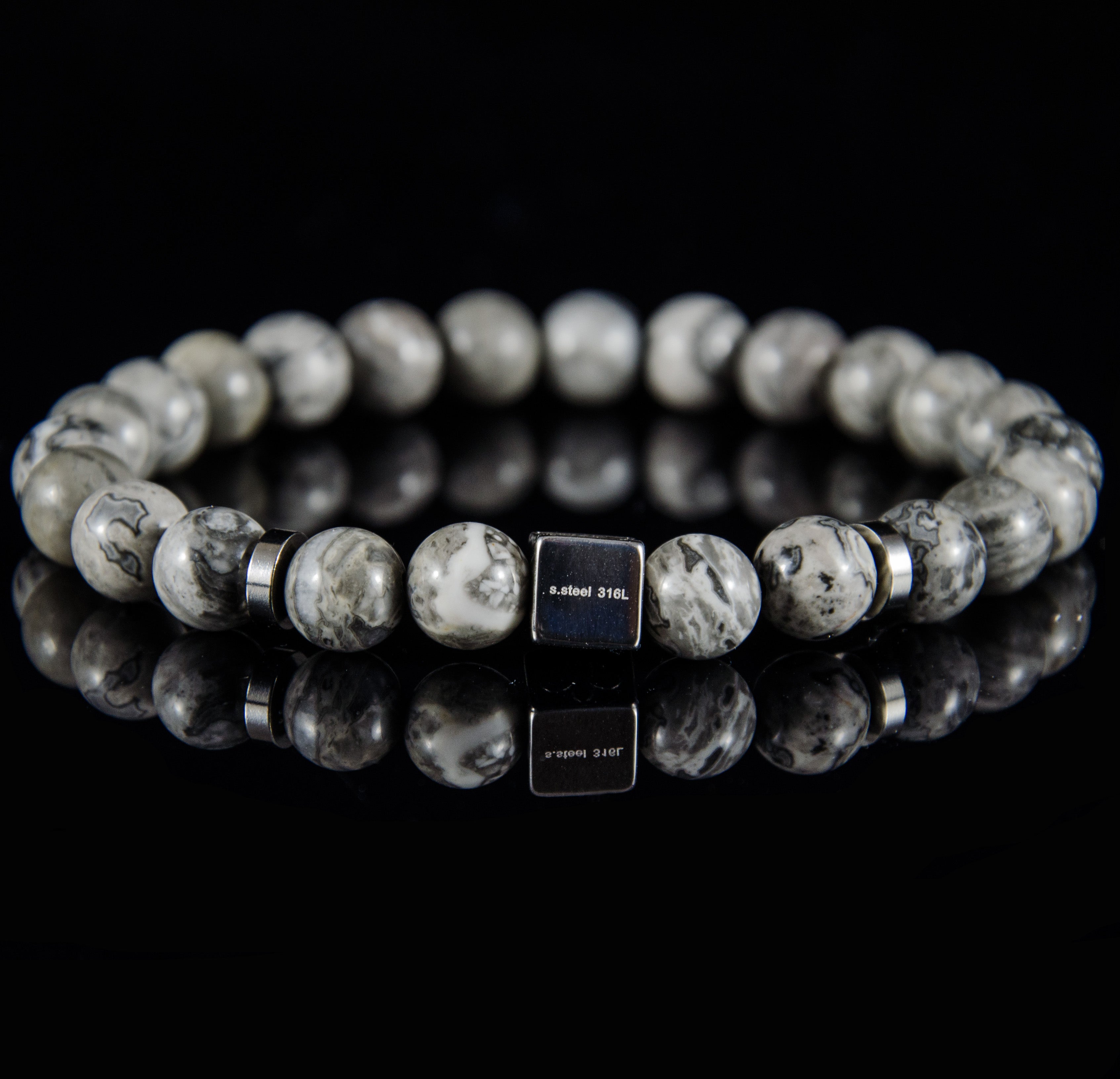 Perlenarmband - Natural Landscape Jaspis 8mm