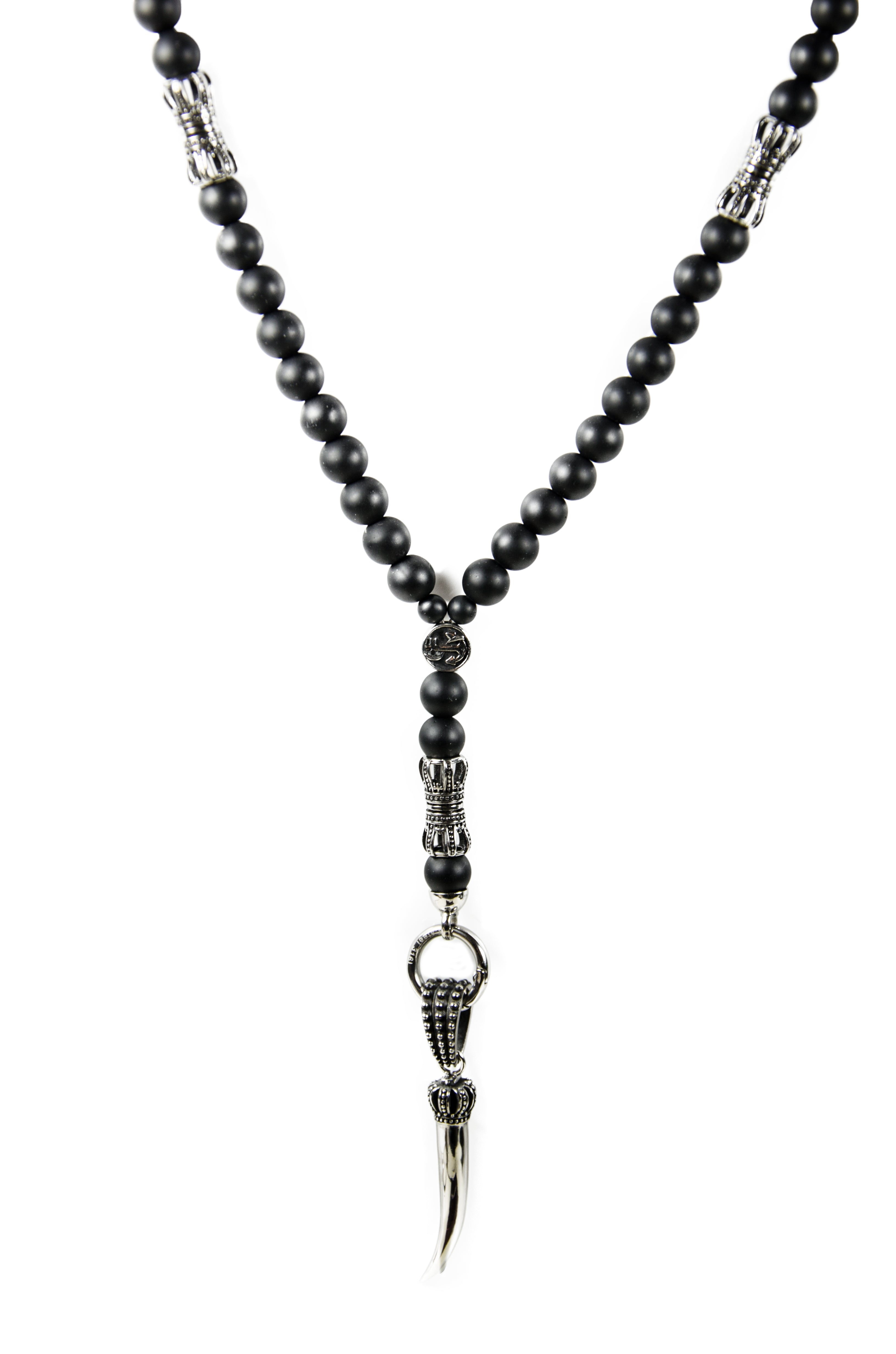 Herren Onyx Perlenkette Schwarz mit Edelstahl – Exklusiver Schmuck für Männer