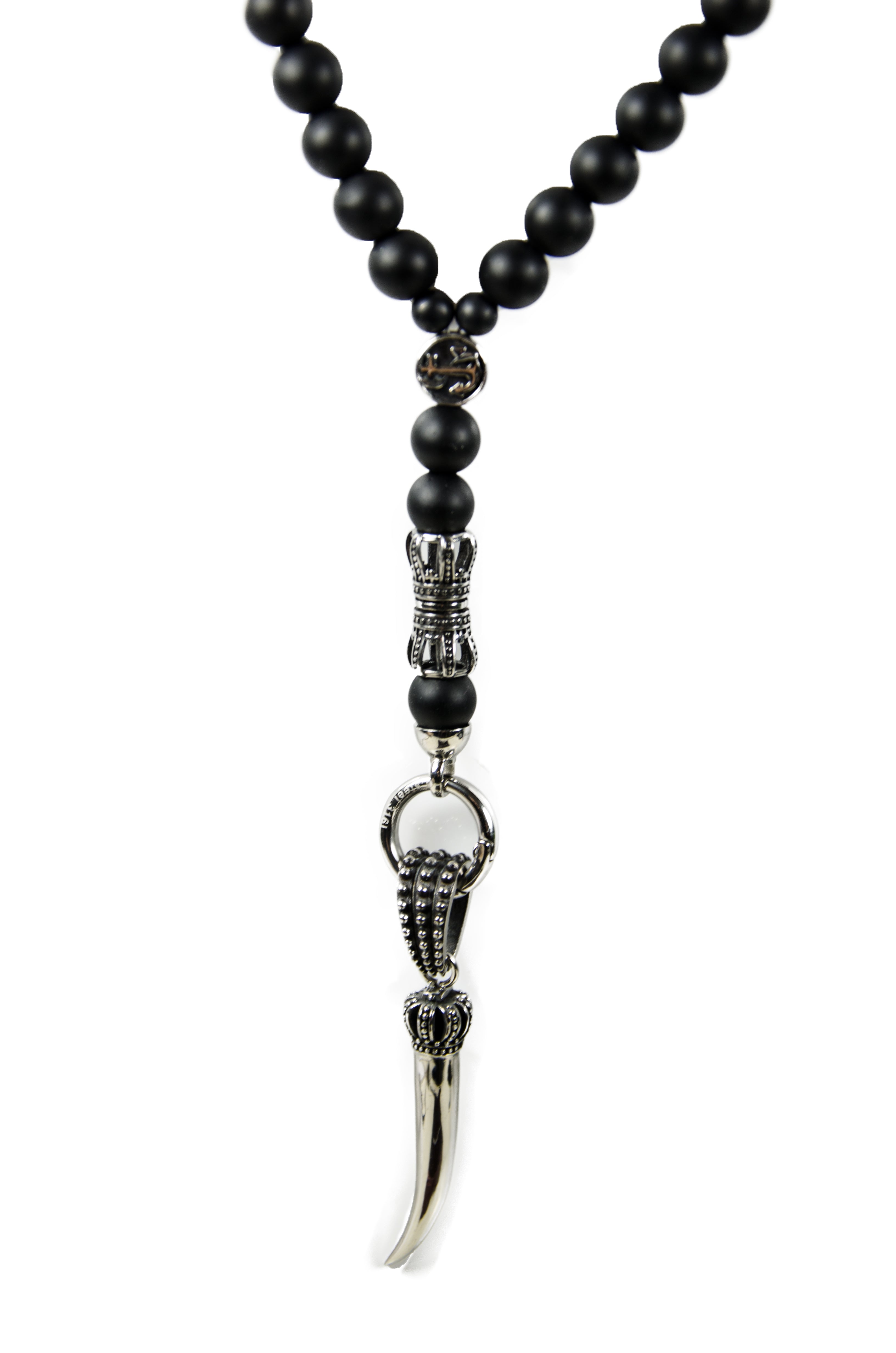 Herren Onyx Perlenkette Schwarz mit Edelstahl – Exklusiver Schmuck für Männer