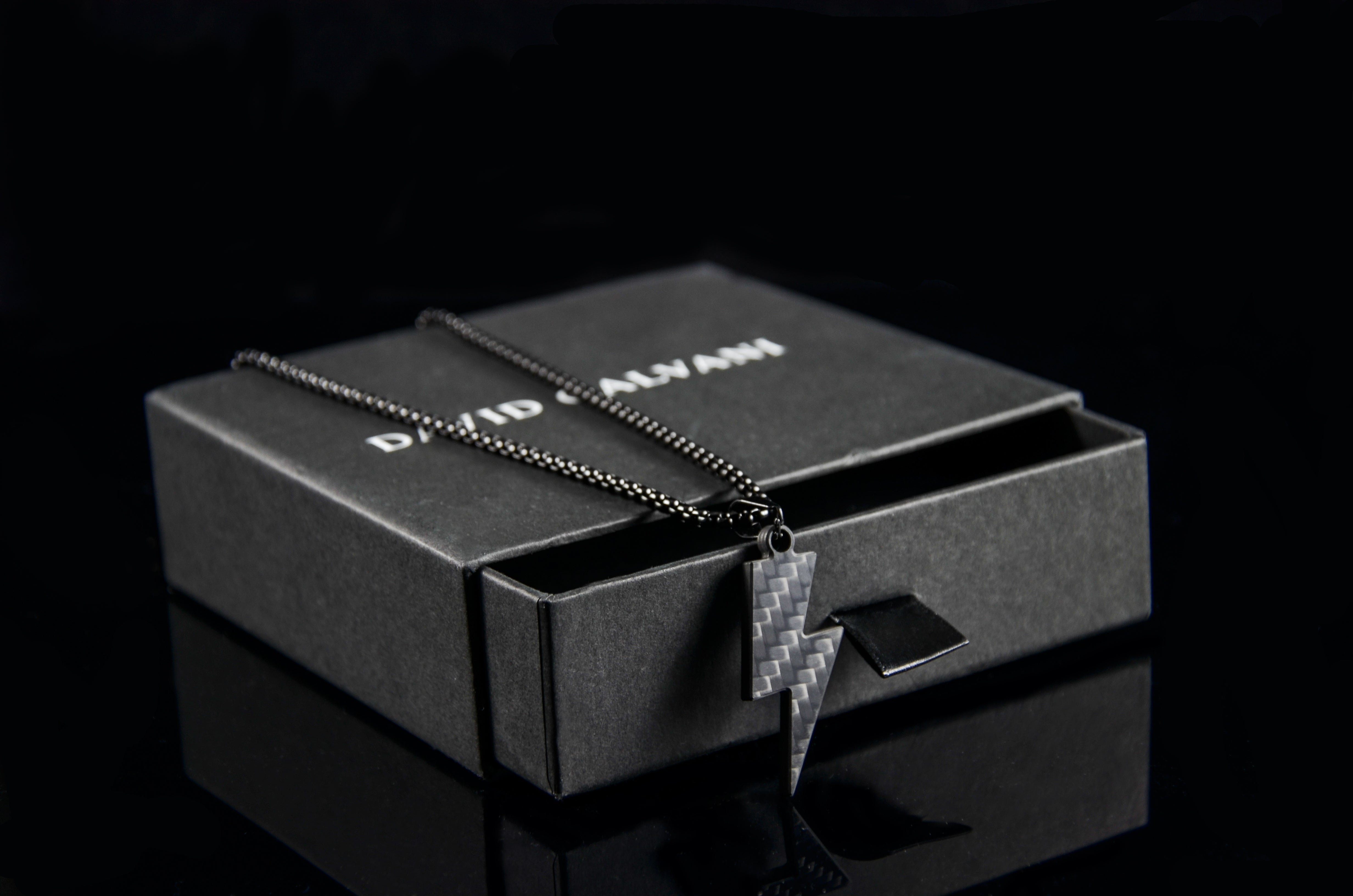 Carbon Blitz - Edelstahlkette 3mm