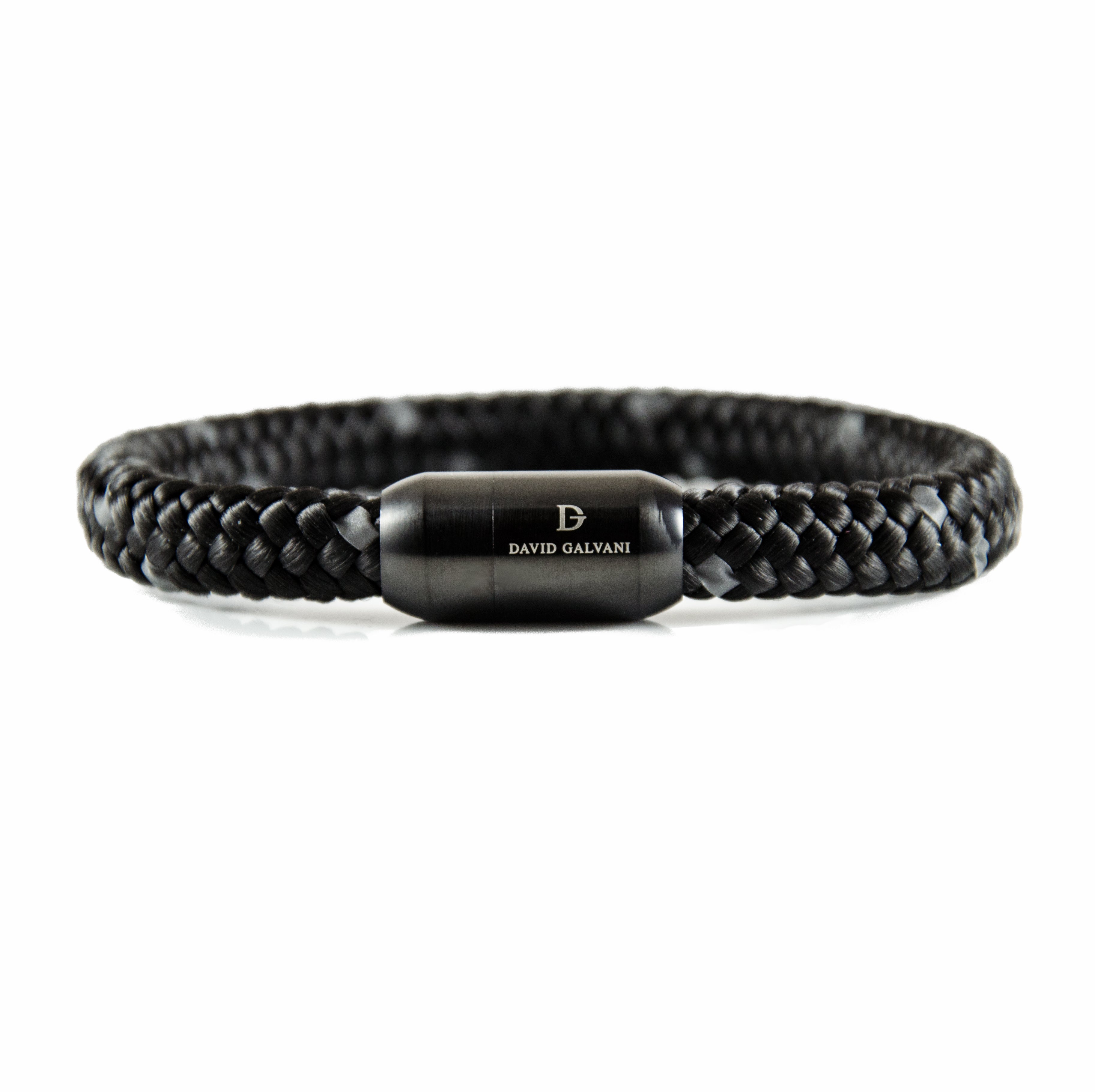 Maritim Segeltau Armband Schwarz Weiß