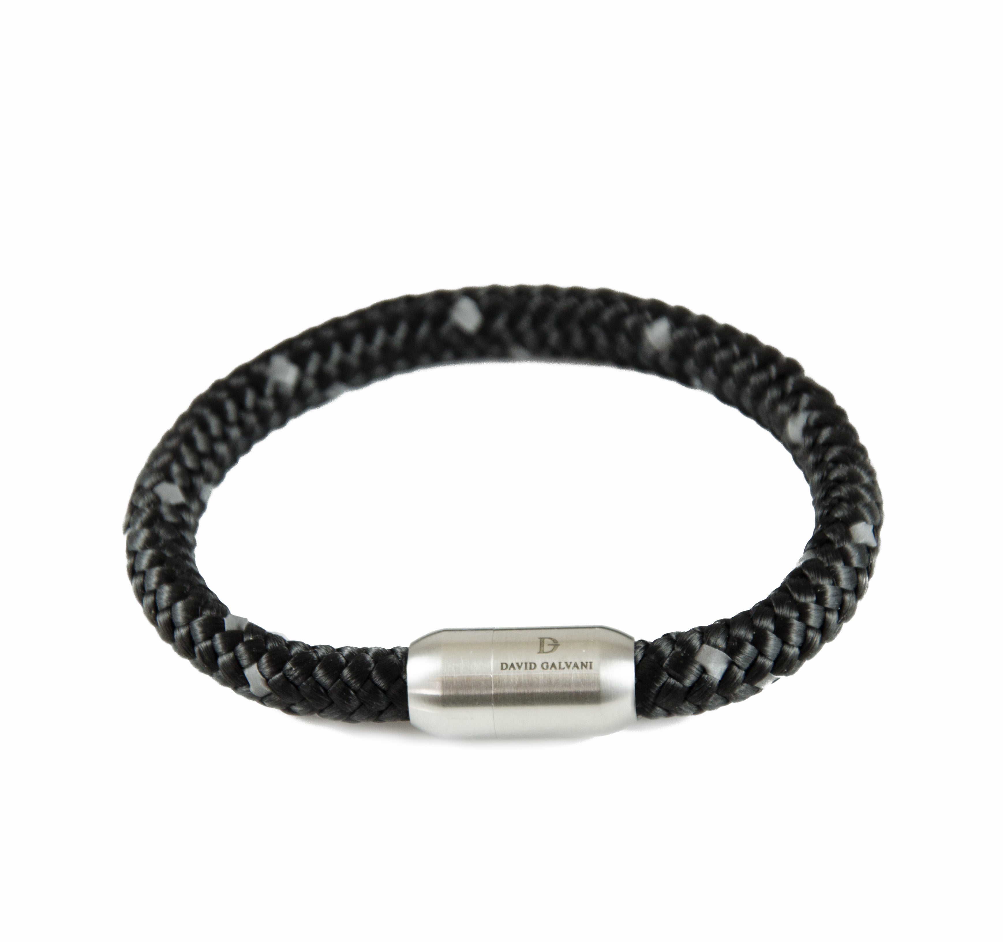 Maritim Segeltau Armband Schwarz Weiß