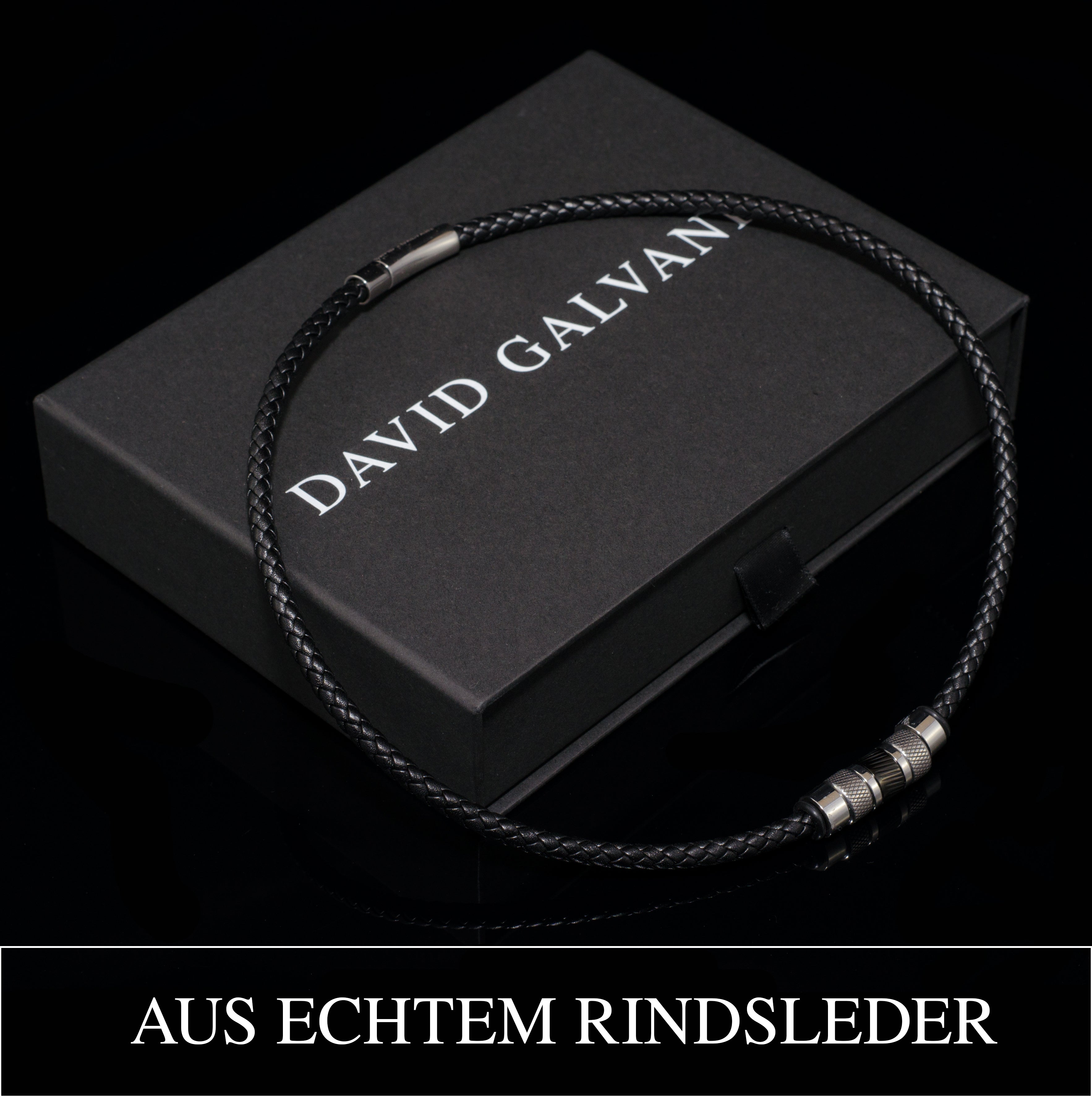 Handgefertigte Herren-Lederkette mit Edelstahl-Elementen – Geflochten & Stilvoll