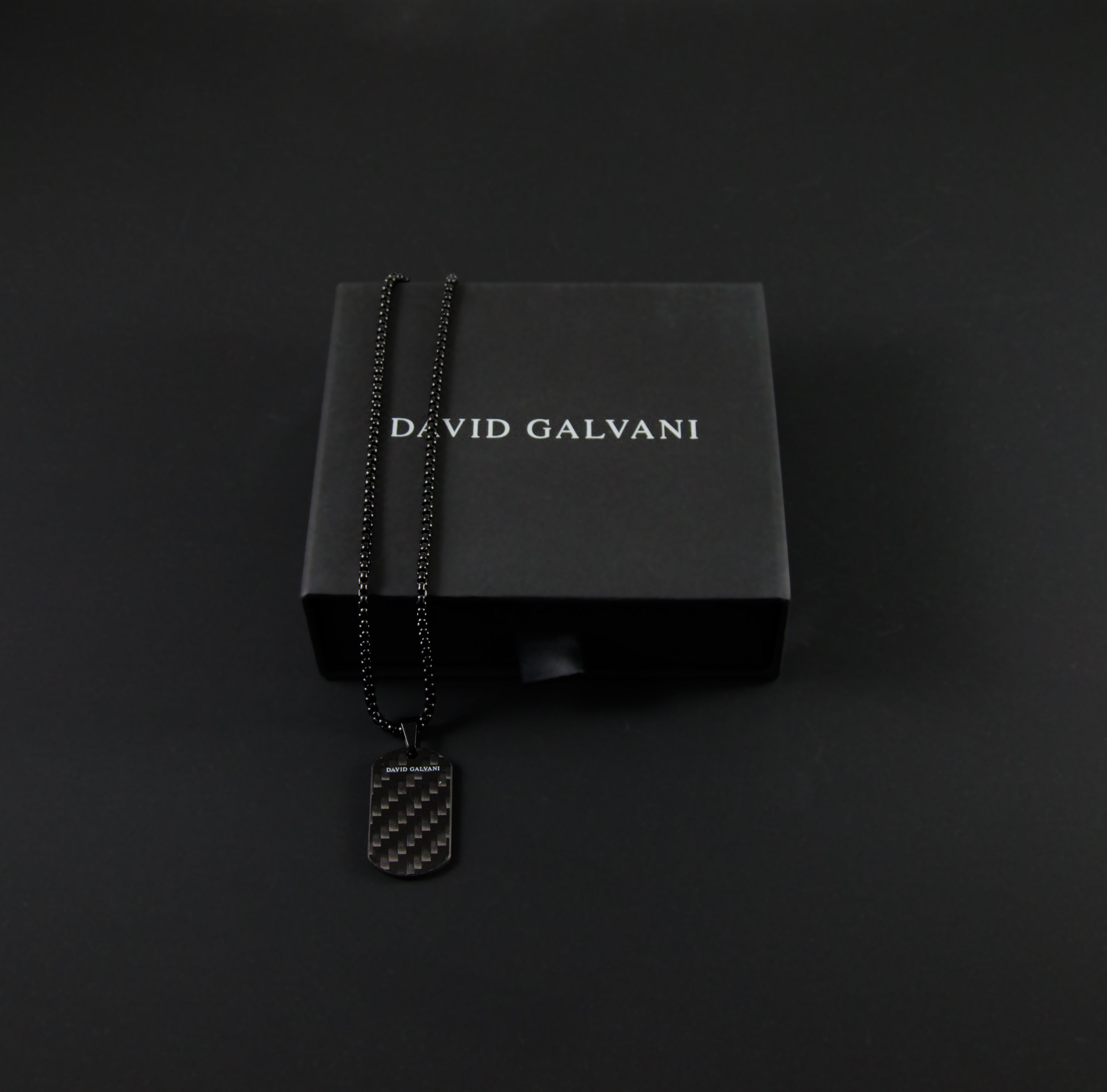 Carbon Dogtag - Edelstahlkette 3mm