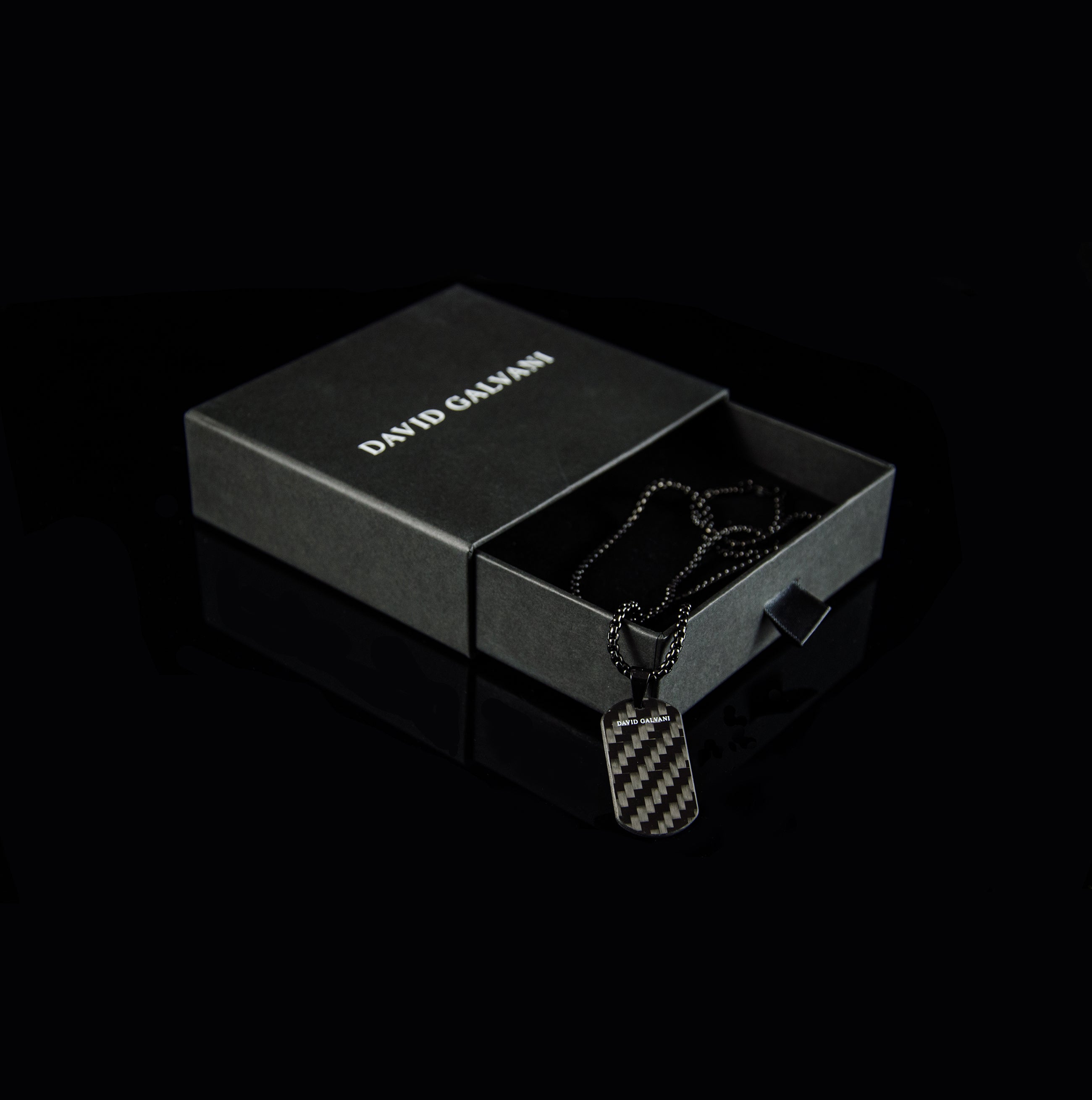 Carbon Dogtag - Edelstahlkette 3mm