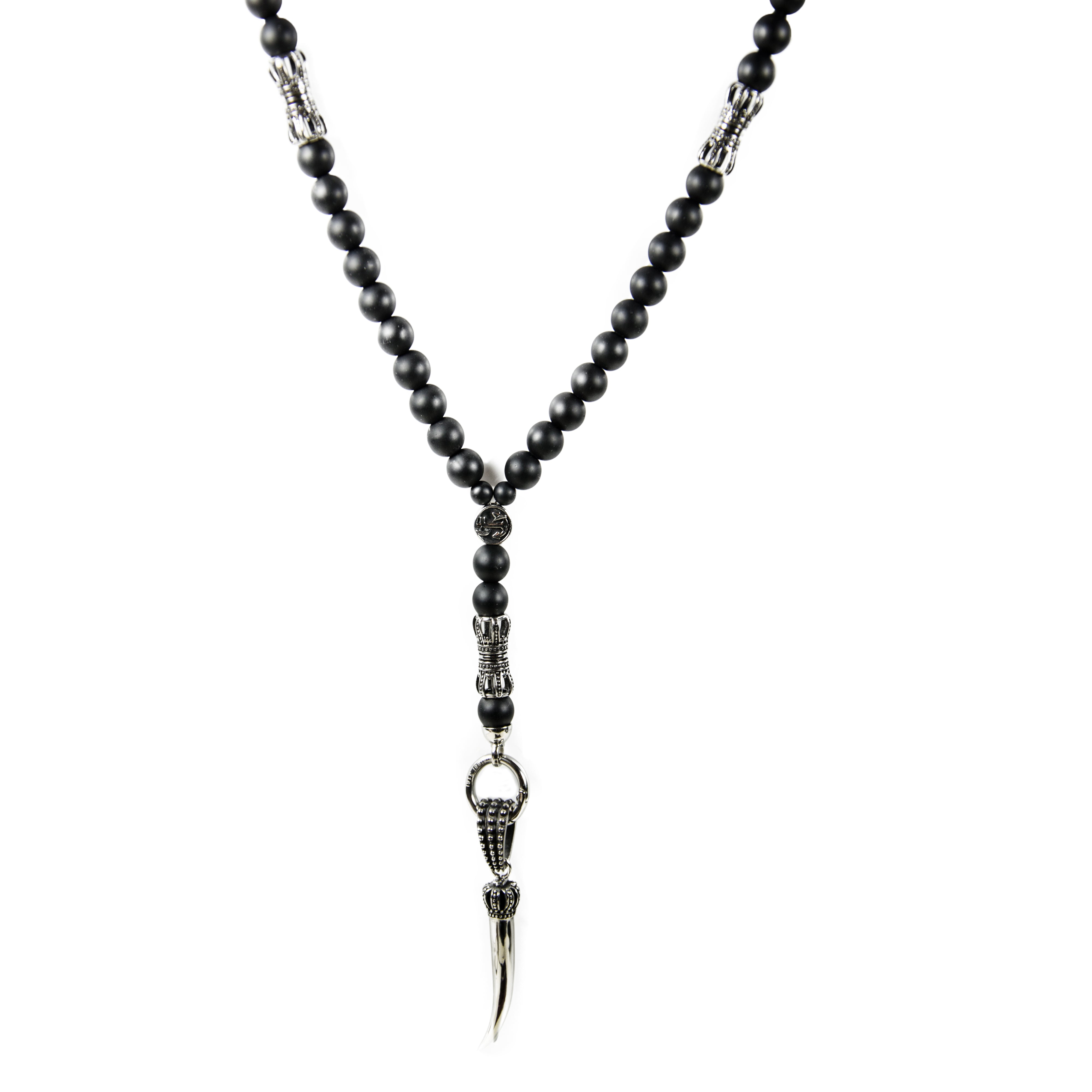 Herren Onyx Perlenkette Schwarz mit Edelstahl – Exklusiver Schmuck für Männer