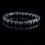 Perlenarmband Lava Stein mit Edelstahl Beads