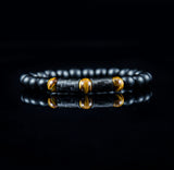 Perlenarmband Carbon Fiber Kohlenstoff Onyx Armband