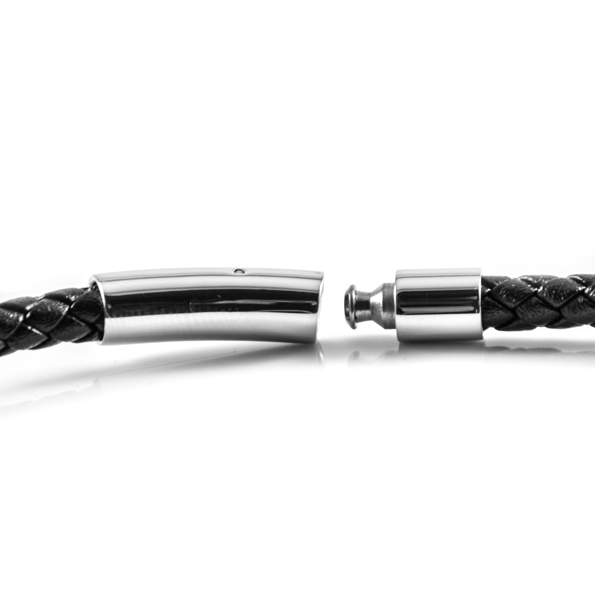Exklusive Herren-Lederkette aus Rindsleder mit Edelstahl-Beads – Handgefertigte Eleganz