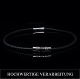 Handgefertigte Echte Rindsleder-Herrenkette mit Edelstahl-Beads | Stilvolle geflochtene Halskette | Silver Milano