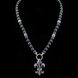 Perlenkette - Onyx 10mm Edelstahl Elemente