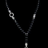 Totenkopf Halskette im Rosenkranz Stil mit Seitlichem Karabiner